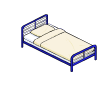 Blue Wire Frame Bed