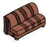 Brown Striped Sofa