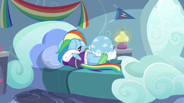 File:Rainbow Dash sulking on her bed S5E5.png