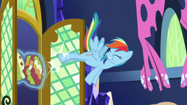 File:Rainbow kicks Applejack's quilts out of the room S5E3.png