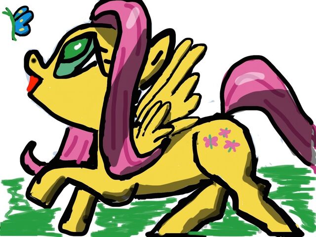 File:FANMADE Fluttershy chassing butterfly.jpg