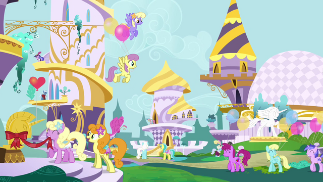 File:Ponies preparing for the Summer Sun Celebration S4E01.png
