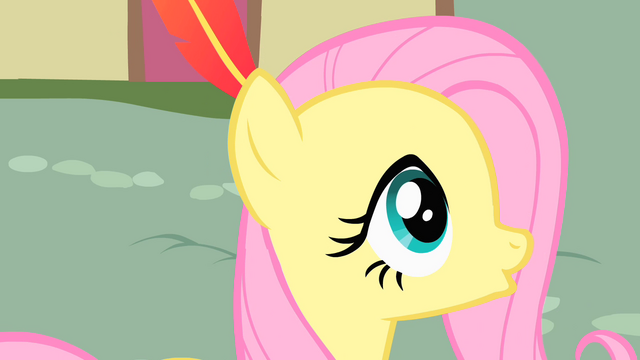 File:Fluttershy with a feather in her hair S01E22.png