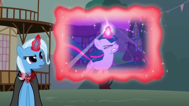 File:Trixie showing a flashback of Twilight using her magic to defeat an Ursa Minor S3E05.png