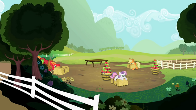 File:Sweetie Belle lying on a hay bale S2E5.png