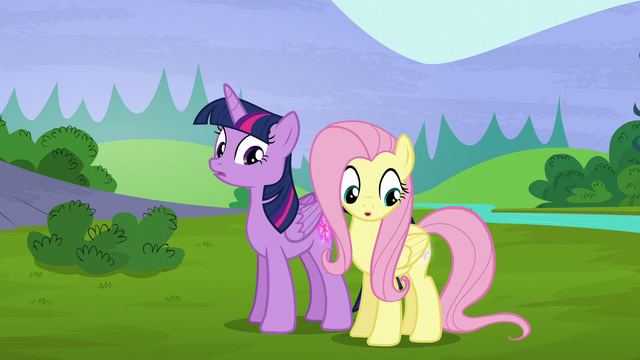 File:Twilight and Fluttershy's cutie marks glow again S5E23.png