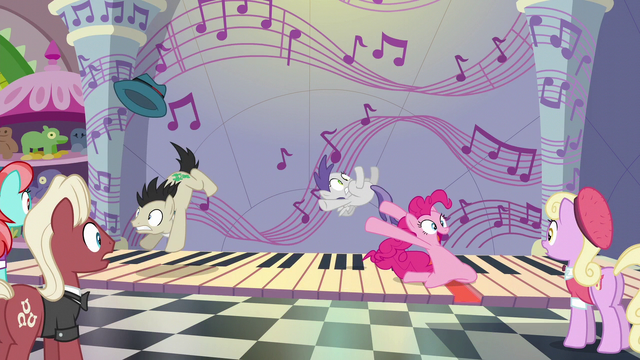 File:Pinkie Pie piano-slides under stallion and Tornado Bolt S6E3.png