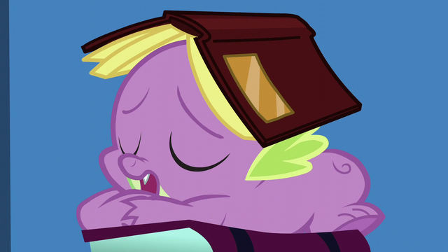 File:Spike sleeping with a book on his head S5E12.png