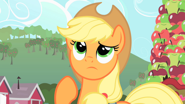 File:Applejack is thinking S1E25.png