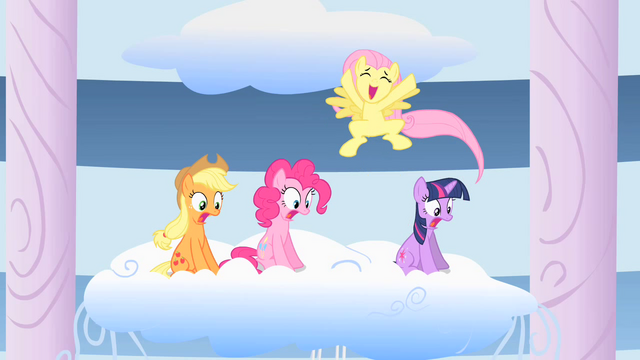 File:Fluttershy jumping and screaming when Rainbow Dash succeeds S1E16.png