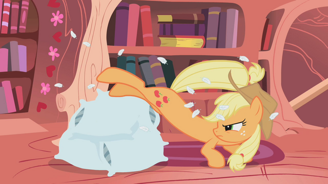 File:Applejack kicking pillows S01E08.png