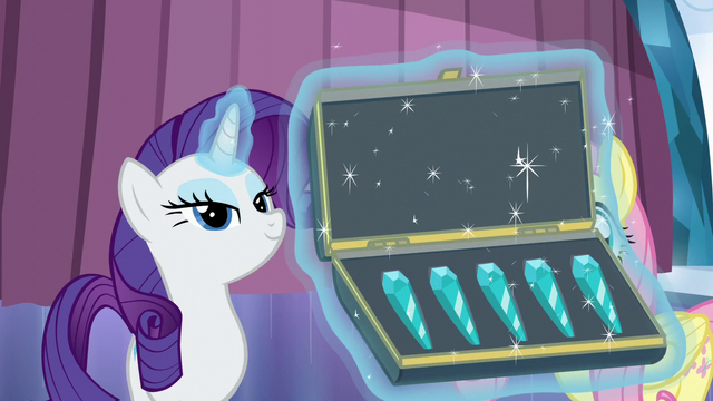 File:Rarity presents purity crystals to Shining Armor S6E1.png