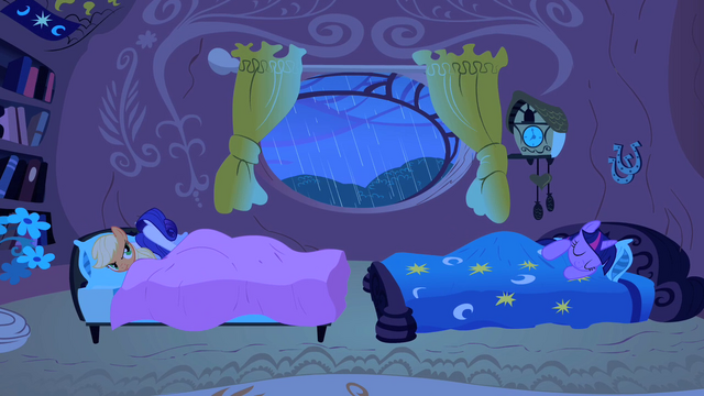 File:Twilight, AJ, and Rarity sleeping S1E08.png