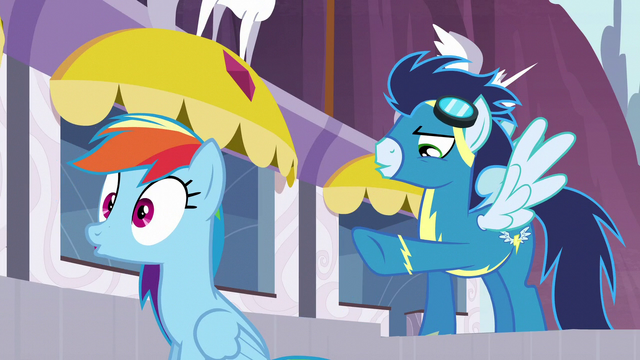 File:Soarin points at Rainbow S5E15.png