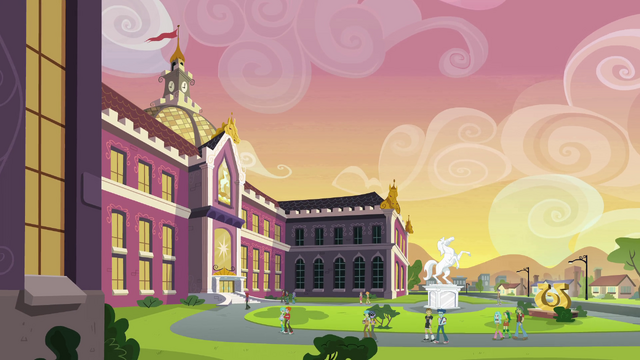 File:Canterlot High School exterior shot 2 EG.png