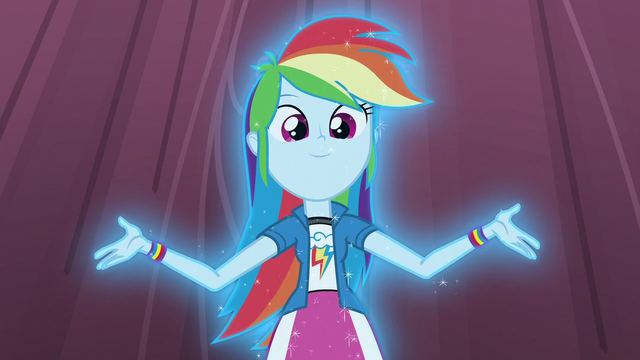 File:Rainbow Dash starting to glow on stage EG3.png