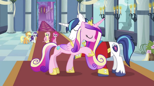 File:Cadance and Shining Armor embrace S02E26.png