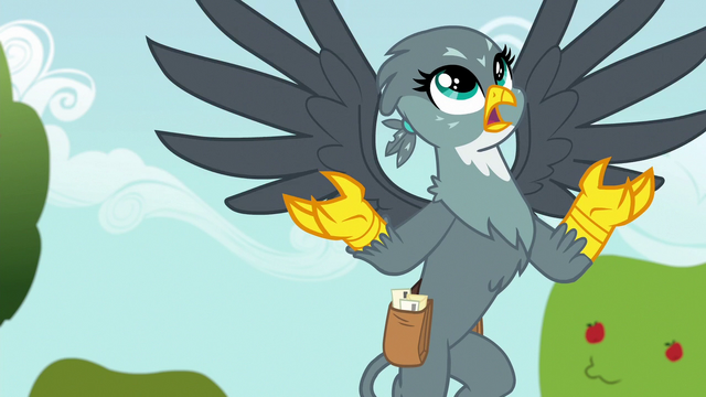 File:Gabby "everypony in town tells me" S6E19.png