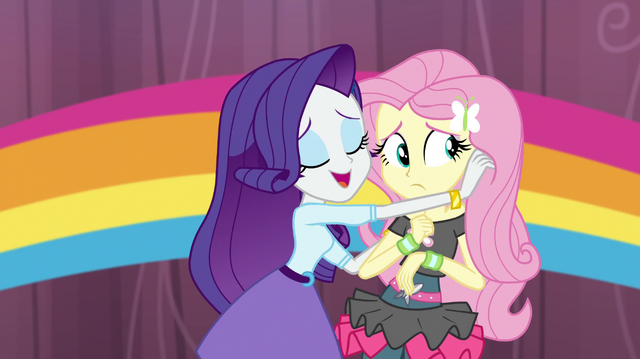 File:Rarity tidying Fluttershy's hair EGS1.png