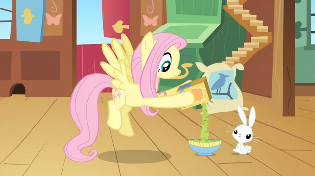 File:Fluttershy feeding Angel S02E19.png