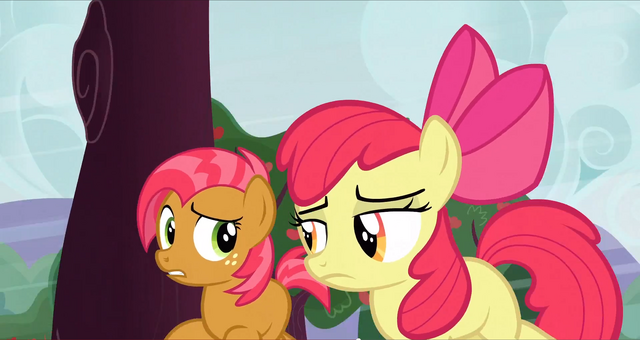 File:Babs and Apple Bloom running around a tree S3E8.png