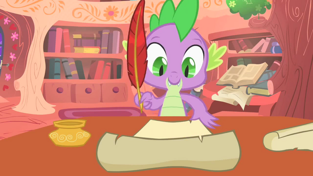 File:Spike writing a letter to the Princess S1E24.png