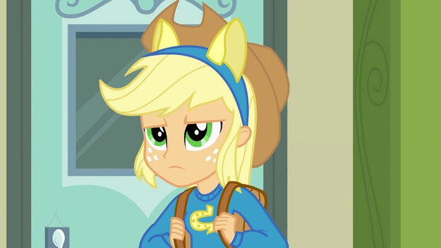 File:Applejack frowning with pony ears EG.png