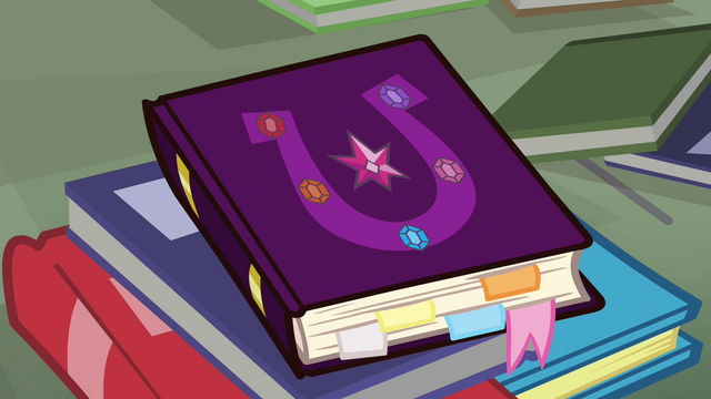File:Friendship journal on the library floor S4E25.png