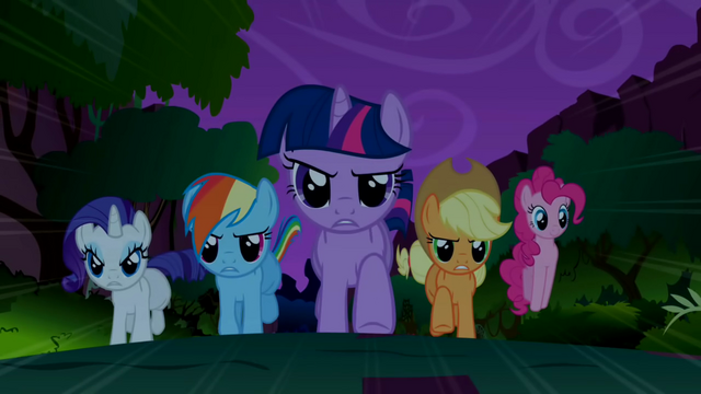 File:Main 5 ponies charging towards the Manticore S1E02.png