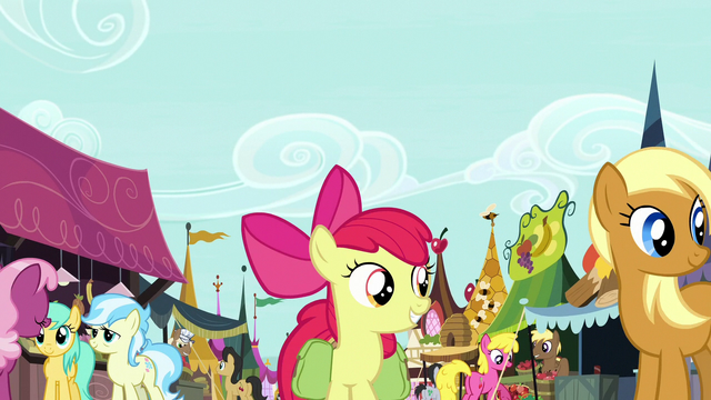 File:Apple Bloom in the Ponyville marketplace S7E13.png