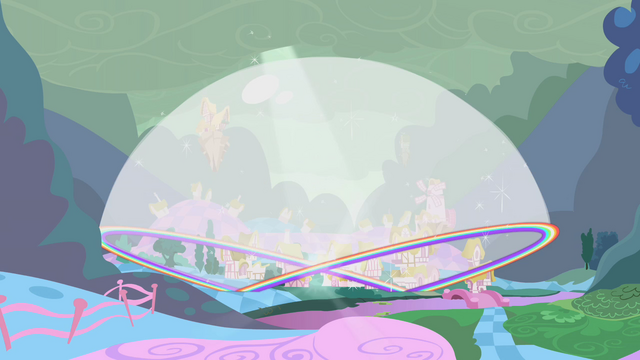 File:Ponyville rainbow dome S2E02.png