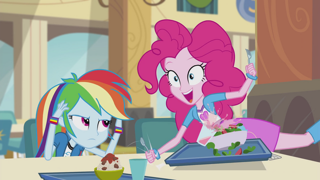 File:Pinkie Pie pounding on lunch table EG2.png