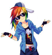 FANMADE Human Rainbow Dash shrugging