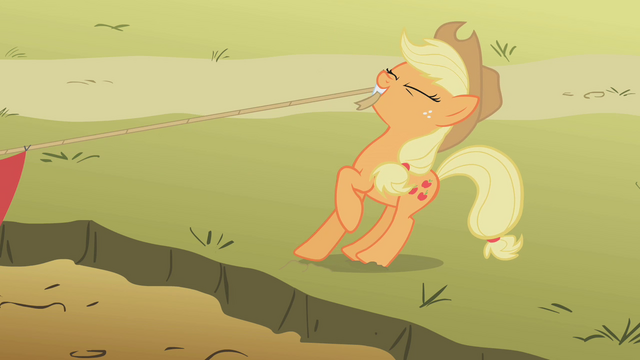 File:Applejack pulling S01E13.png
