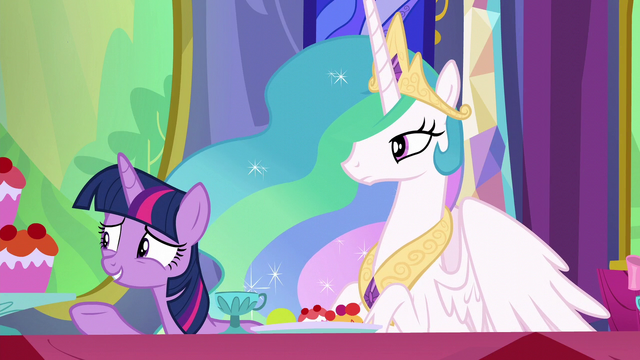 File:Twilight gestures toward other dinner guests S6E6.png