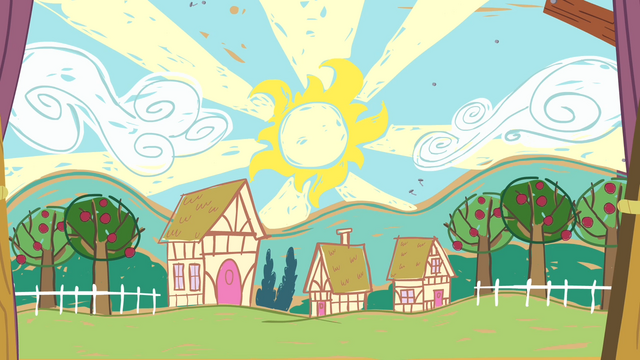 File:Drawing of Ponyville S4E05.png