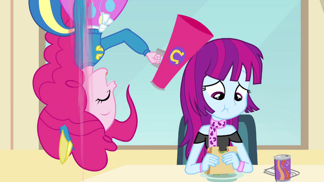 File:Pinkie Pie with a megaphone EG.png