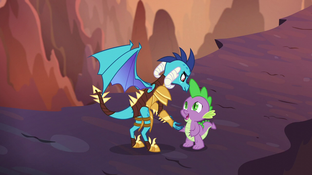 File:Princess Ember carries Spike to safety S6E5.png