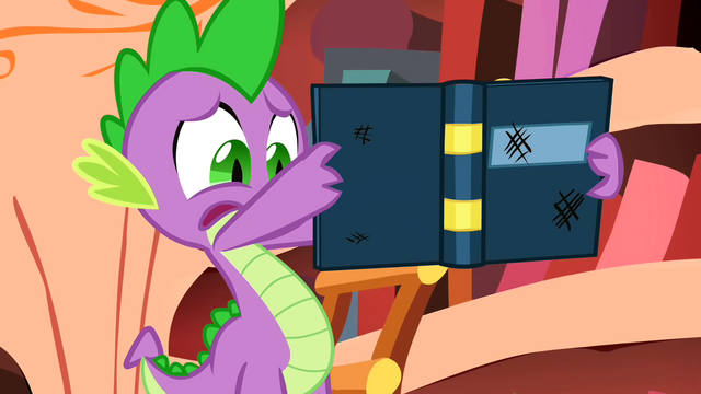 File:Spike with the ruined book S1E24.png