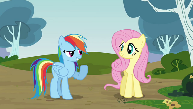 File:Rainbow greets Pinkie S3E3.png