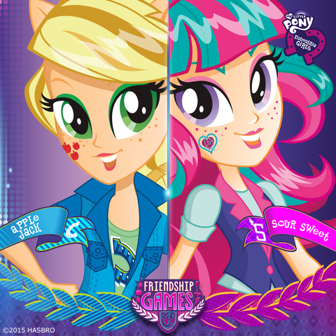 File:Applejack & Sour Sweet.png