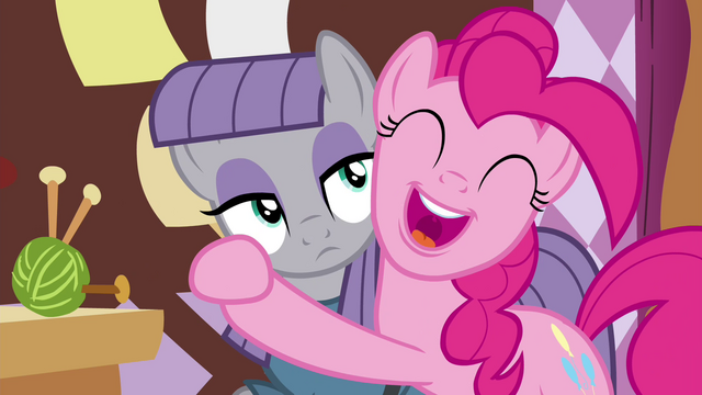 File:Pinkie Pie hugging Maud S4E18.png