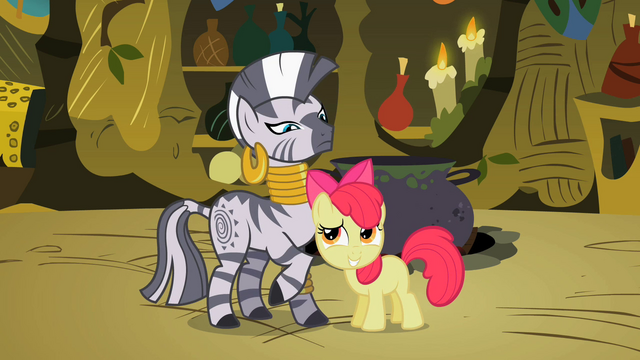File:Apple Bloom flatters Zecora S02E06.png