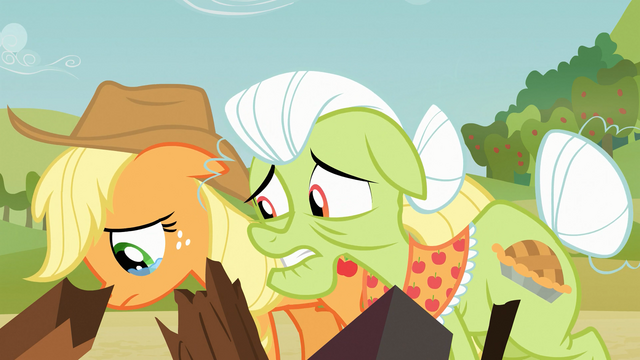 File:Applejack and Granny Smith sad S03E08.png