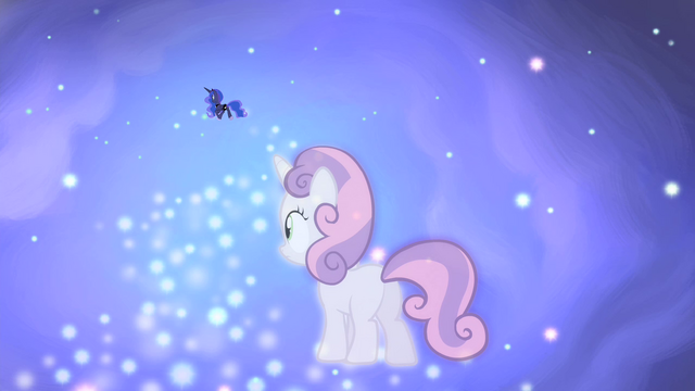 File:Sweetie Belle and Luna in starry dreamscape S4E19.png