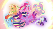 Mane6 en forma de Rainbow Power T4E26