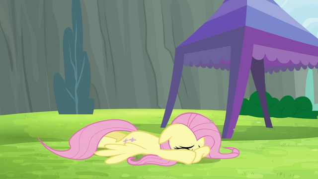 File:Fluttershy cowers down S4E10.png