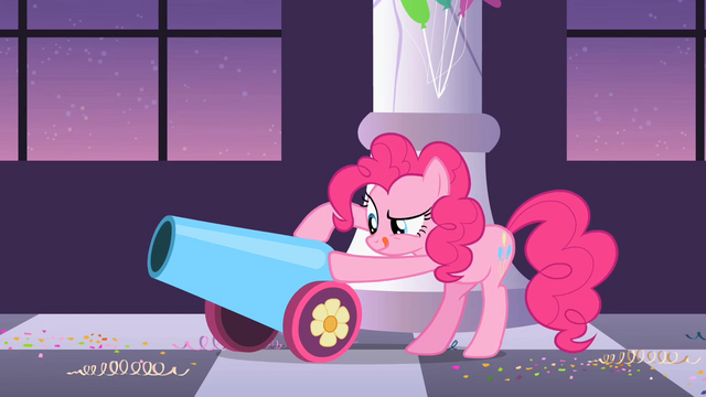 File:Pinkie Pie preparing her party cannon S2E09.png