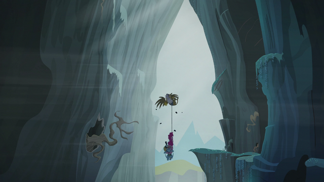 File:Gilda, Pinkie, and Rainbow falling into the Abyss S5E8.png