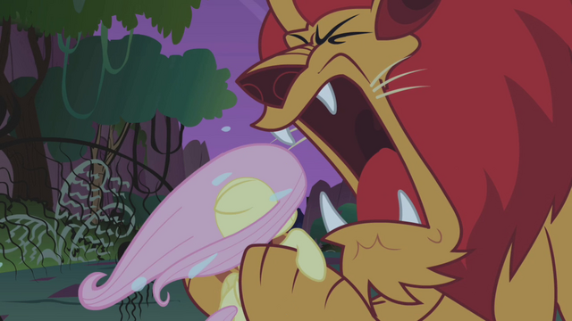 File:Manticore roaring at Fluttershy S1E02.png